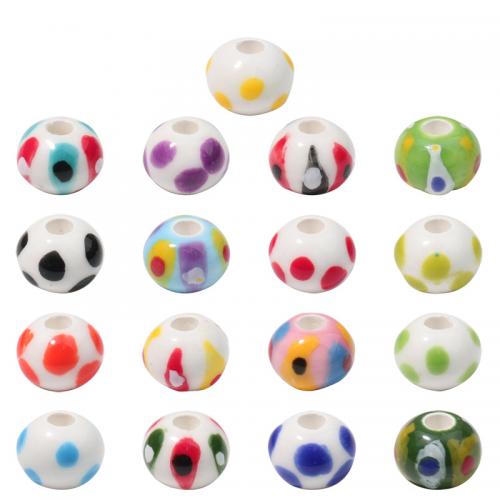 Perles de dessin de main de porcelaine, Rond, dessiné à la main, DIY, plus de couleurs à choisir Environ 3.5mm, Vendu par PC