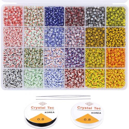 DIY Jewelry Finding Kit, Glass, with Plastic Box & Crystal Thread, stoving varnish, 24 cells, mixed colors 