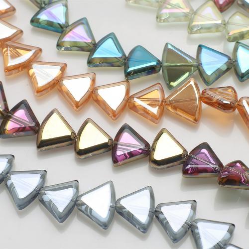 Los granos de cristal plateado, Vidrio, Triángulo, Bricolaje, más colores para la opción, 12x16mm, 20PCs/Bolsa, Vendido por Bolsa
