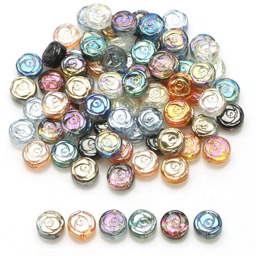 Plaqué Perles de verre, Plat rond, DIY, plus de couleurs à choisir, 10mm Vendu par brin