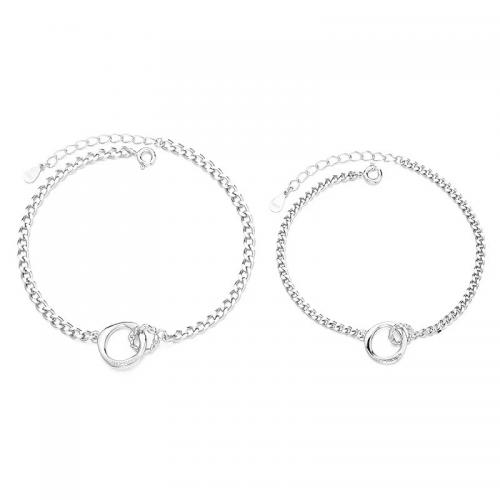 Sterling Silver Bracelets, 925 Sterling Silver, plated, Unisex platinum color 