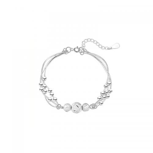 Sterling Silver Bracelets, 925 Sterling Silver, with 5CM extender chain, plated, for woman, silver color Approx 15 cm 