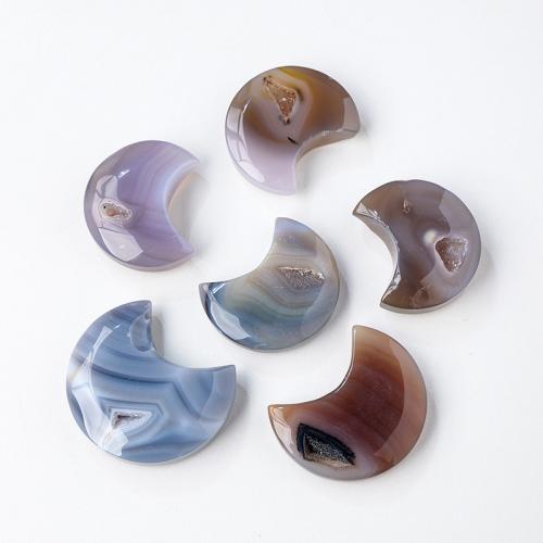 Agate Decoration, Moon, Druzy Geode Style, decoration length 50-80mm 