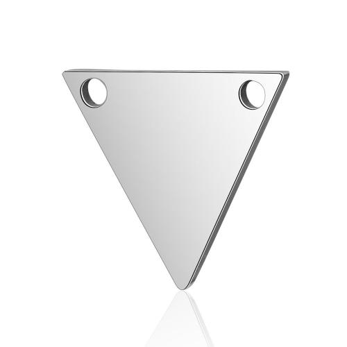 Titanium Steel Pendants, Triangle, polished, fashion jewelry & DIY & double-hole, original color Approx 