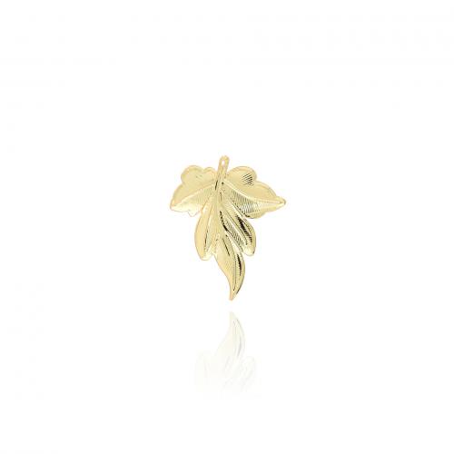 Brass Leaf Pendants, Maple Leaf, 18K gold plated, fashion jewelry & DIY 