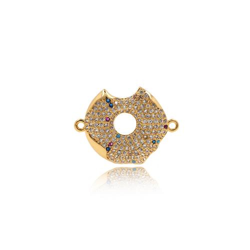 Cubic Zirconia Micro Pave Brass Connector, plated, fashion jewelry & DIY & micro pave cubic zirconia & 1/1 loop & hollow [