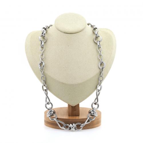 Messingkette Halskette, Messing, platiniert, Modeschmuck & für Frau, Länge:ca. 50 cm, verkauft von PC
