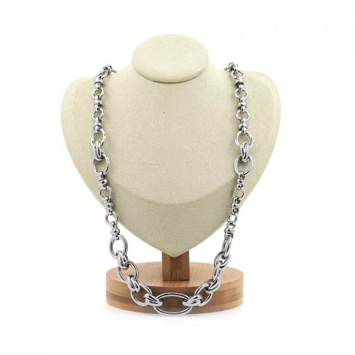 Messingkette Halskette, Messing, platiniert, Modeschmuck & für Frau, Länge:ca. 48 cm, verkauft von PC