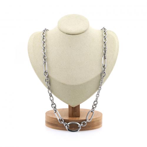 Collier de chaîne en laiton, Plaqué de platine, bijoux de mode & pour femme Environ 50 cm, Vendu par PC
