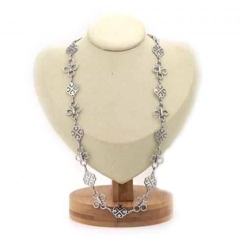 Collier de chaîne en laiton, Plaqué de platine, bijoux de mode & pour femme Environ 40 cm, Vendu par PC[