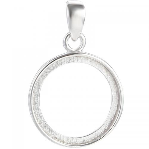 Sterling Silver Pendant Setting, 925 Sterling Silver, platinum plated, DIY 