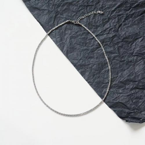 Stainless Steel Chain Necklace, 304 Stainless Steel, fashion jewelry & for woman, original color Approx 45 cm 