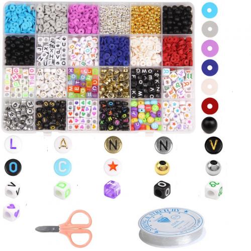 DIY Jewelry Finding Kit, Polymer Clay, with Plastic Box & Crystal Thread & Resin 