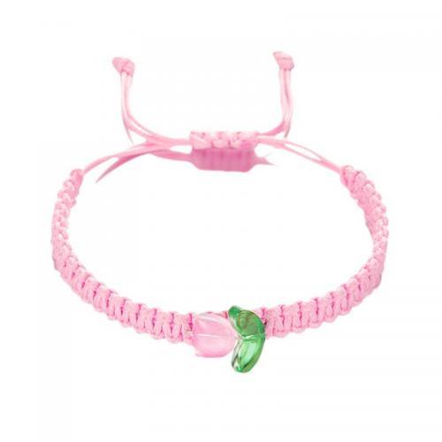 Bracelets cordon en nylon, corde en nylon, avec résine, fleur, Réglable & bijoux de mode & pour femme, plus de couleurs à choisir, Vendu par PC