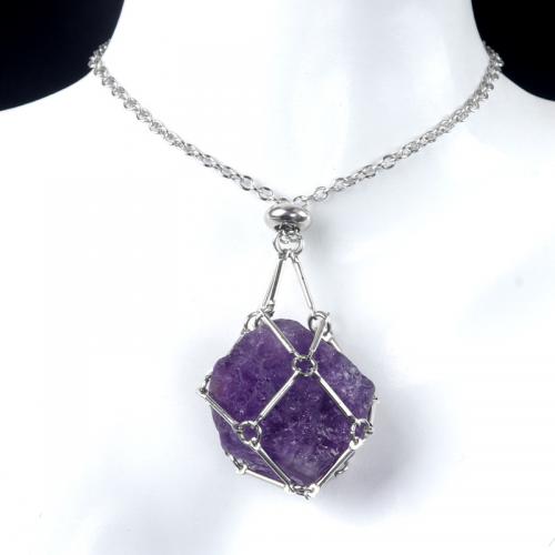 Gemstone Necklaces, Natural Stone, with 304 Stainless Steel, irregular, fashion jewelry cm 