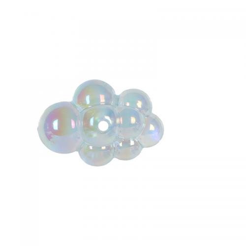 Plating Acrylic Beads, Cloud, colorful plated, DIY & 3D effect & luminated, skyblue Approx 