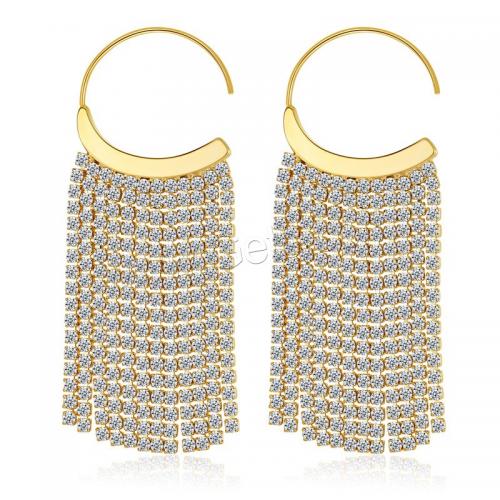 Fashion Fringe Earrings, Messing, plattiert, Micro pave Zirkonia & für Frau, keine, verkauft von Paar