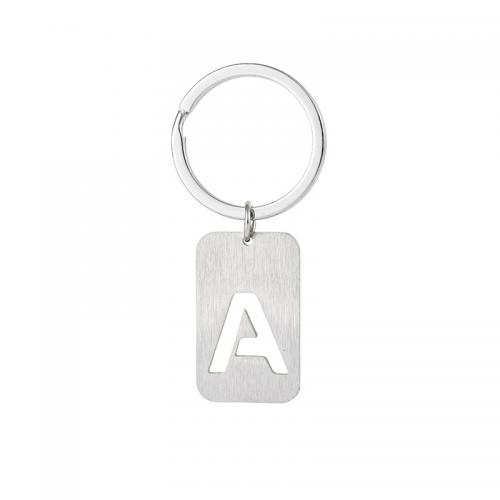 304 Stainless Steel Key Clasp, Geometrical Pattern, Unisex & with letter pattern & hollow, original color 
