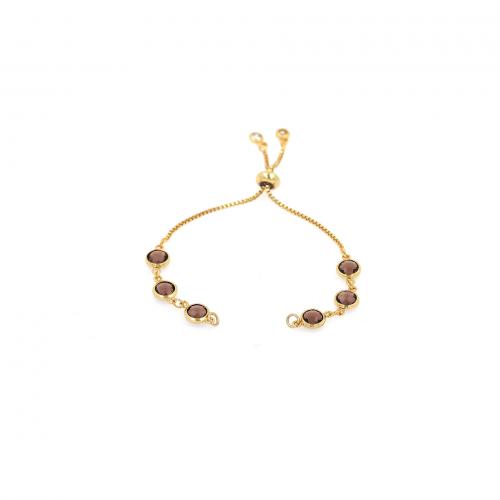 Brass Bracelet Findings, with Cubic Zirconia, 18K gold plated, fashion jewelry & DIY Approx 10 cm [