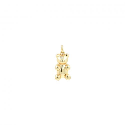 Animal Brass Pendants, Bear, 18K gold plated, fashion jewelry & DIY 