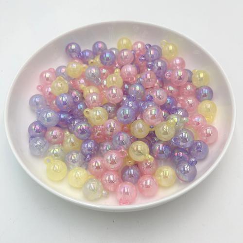 Perles acryliques plaquée, Acrylique, Rond, Placage UV, DIY, plus de couleurs à choisir Environ 3mm, Environ Vendu par sac