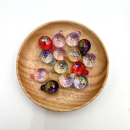 Plated Acrylic Pendants, Round, UV plating, DIY Approx 3mm, Approx [
