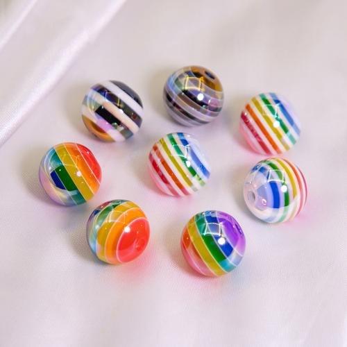 Plating Acrylic Beads, Round, UV plating, DIY Approx 3mm, Approx 
