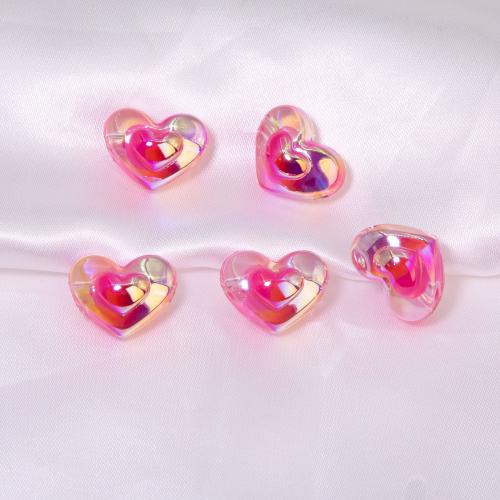 Plating Acrylic Beads, Heart, UV plating, DIY Approx 3mm, Approx 