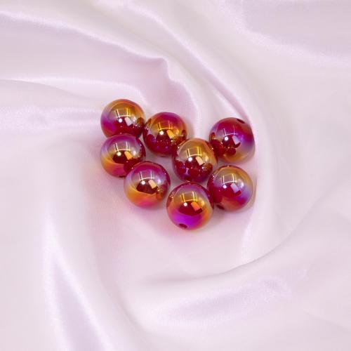 Perles acryliques plaquée, Acrylique, Rond, Placage UV, DIY, plus de couleurs à choisir, 16mm, Environ Vendu par sac