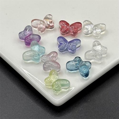 Handgefertigte Lampwork Perlen, Schmetterling, plattiert, DIY, keine, 10x14mm, ca. 100PCs/Tasche, verkauft von Tasche