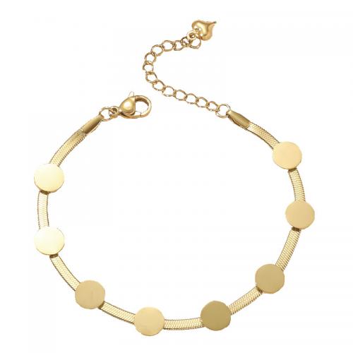 Titanium Steel Bracelet & Bangle, fashion jewelry & for woman, golden Approx 20 cm 