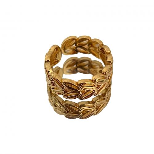 Палец кольцо-латунь, Латунь, пшеница, плакирован золотом, ювелирные изделия моды & Женский, Золотой, inner diameter 17mm, продается PC