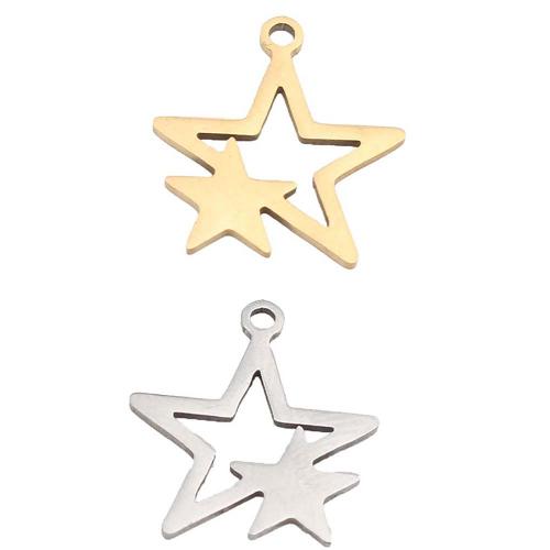 Stainless Steel Star Pendant, 304 Stainless Steel, plated, DIY [