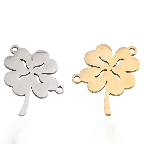 Stainless Steel Charm Connector, 304 Stainless Steel, Flower, plated, DIY 