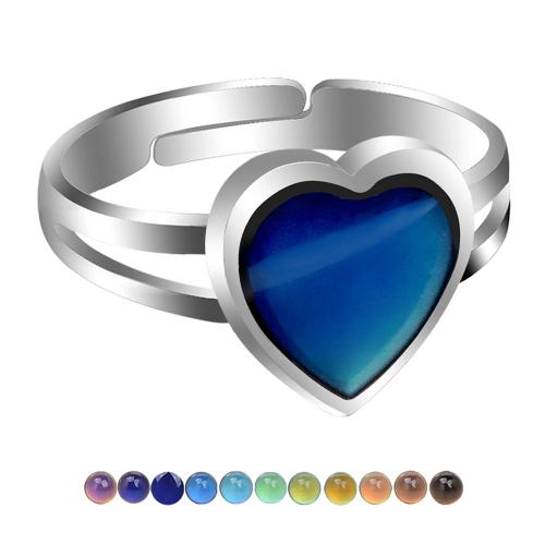 Mood Finger Ring, Zinc Alloy, plated, fashion jewelry & Unisex & change their color according to the temperature, Minimum cm 