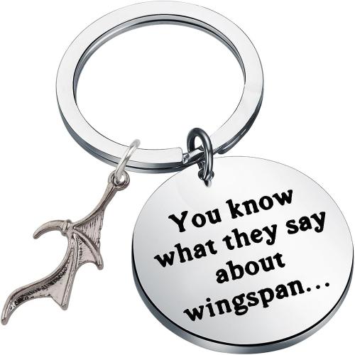 304 Stainless Steel Key Clasp, Wing Shape, Unisex & with letter pattern 