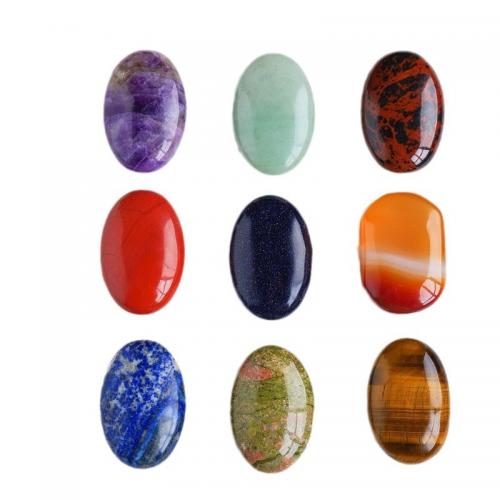 Полудрагоценный камень Массажные украшения, Овальная форма, полированный, различные материалы для выбора продается PC[