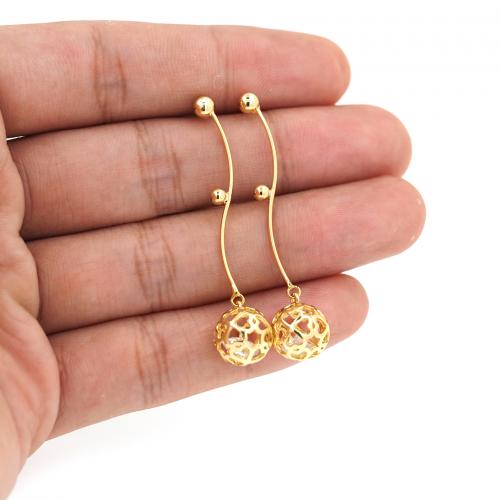Cubic Zircon Brass Earring, with Cubic Zirconia, 18K gold plated, fashion jewelry & for woman & hollow 
