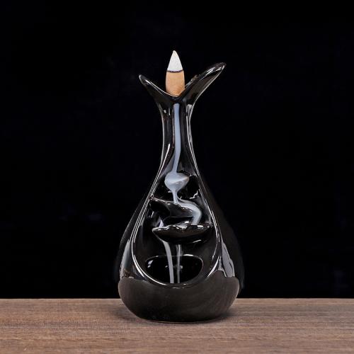 Incense Smoke Flow Backflow Holder Ceramic Incense Burner, Porcelain, Vase, handmade, for home and office & durable 