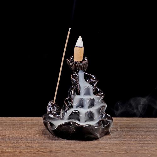 Incense Smoke Flow Backflow Holder Ceramic Incense Burner, Porcelain, handmade, for home and office & durable & multifunctional 