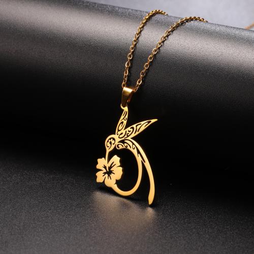 Stainless Steel Jewelry Necklace, 304 Stainless Steel, Bird, plated, fashion jewelry & for woman & hollow cm 