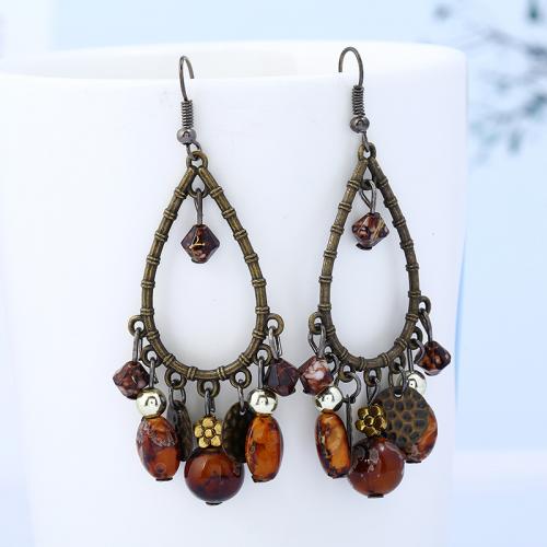 Plastic Pearl Zinc Alloy Earring, with Plastic Pearl, handmade, fashion jewelry & for woman 
