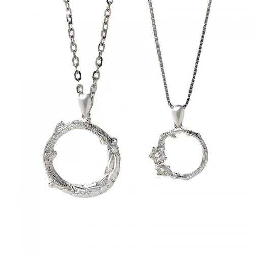 Ожерелье ручной латунные, Латунь, Другое покрытие, Мужская & разные стили для выбора, серебряный, длина:Приблизительно 51-60 см, продается PC