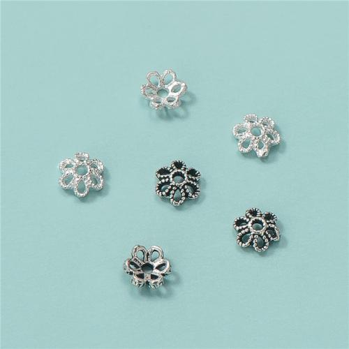 Sterling Silver Bead Caps, 925 Sterling Silver, Flower, DIY & hollow 5.5mm Approx 1.4mm 
