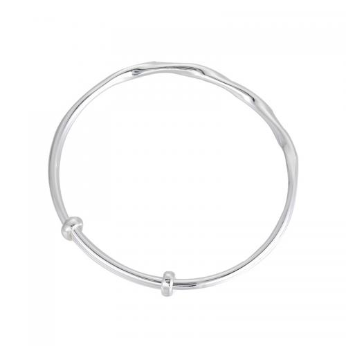 925 Sterling Silver Bangle, silver color plated, fashion jewelry & for woman, Inner Approx 60mm 