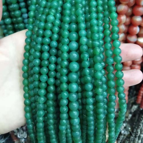 Agate Beads, Round, DIY green Approx 38 cm 