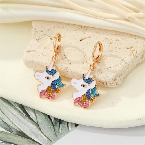 Enamel Zinc Alloy Jewelry Sets, with 5cm extender chain, Unicorn, gold color plated, fashion jewelry & for woman Approx 50 cm 