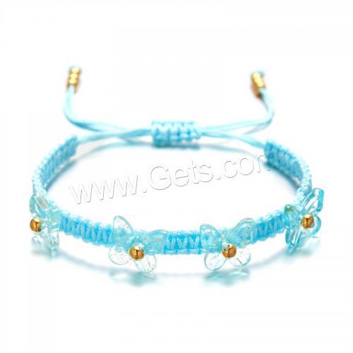 Acrylic Zinc Alloy Bracelets, with Cotton Thread & Acrylic, Butterfly, gold color plated, Adjustable & fashion jewelry & for woman cm 