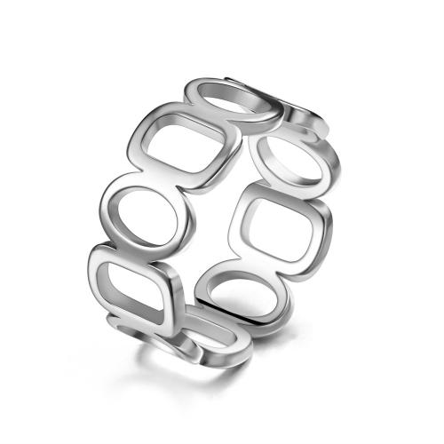 Titanium Steel Finger Ring, plated & for woman & hollow 