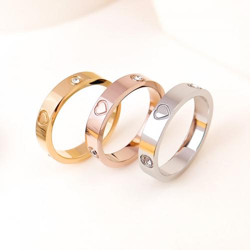 チタン鋼の指環, チタン鋼, メッキ, 異なるサイズの選択 & 女性用 & ライン石のある, 無色, 売り手 パソコン